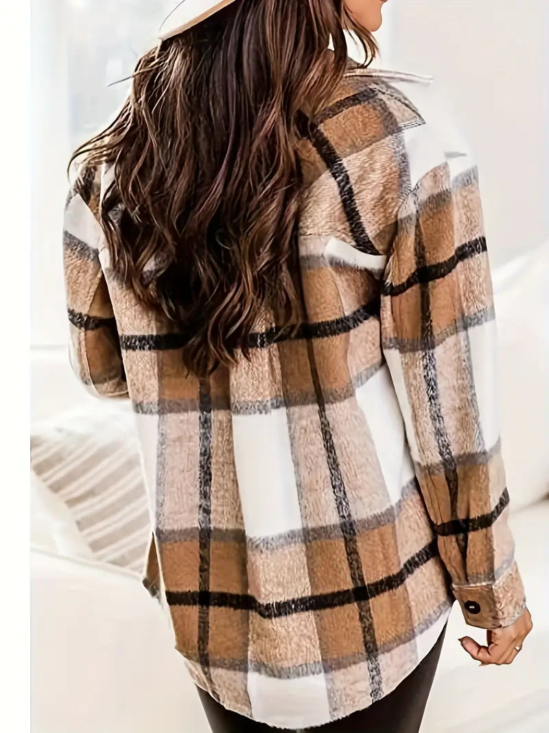 Fall 2024 Outfits Women's Fashion Casual Plaid Shackets